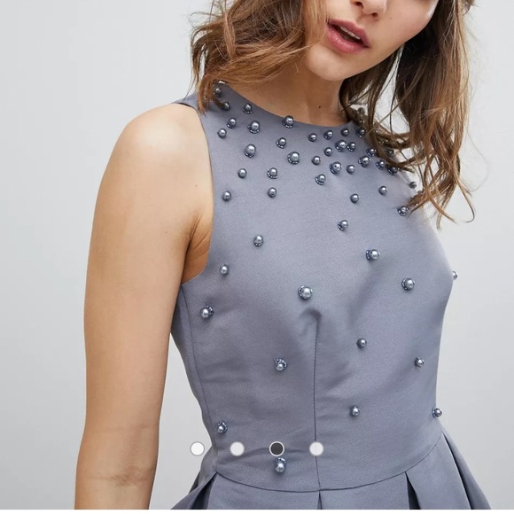 Ted Baker Tie the Knot Pearl Embellished Skater Dress - Picture 4 of 14